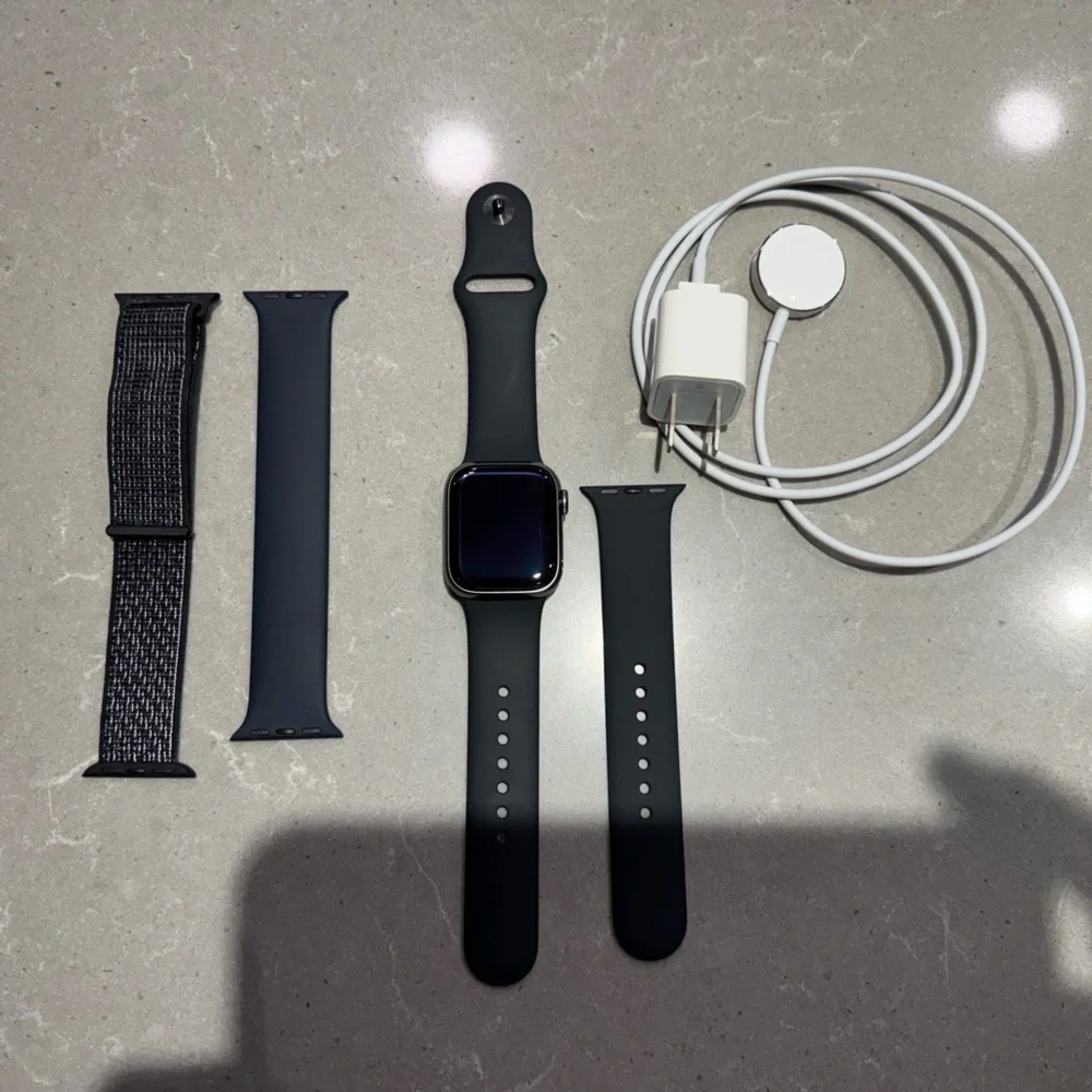 NEW, APPLE WATCH SERIES 7, STAINLESS STEEL CERAMIC CASE, SAPPHIRE CRYSTAL, 41mm